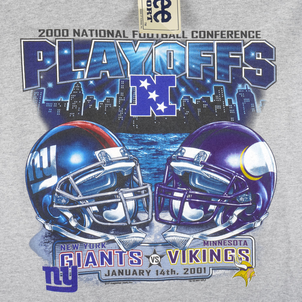 NFL (Lee) - New York Giants VS Minnesota Vikings Playoffs T-Shirt 2000 Large Vintage Retro Football