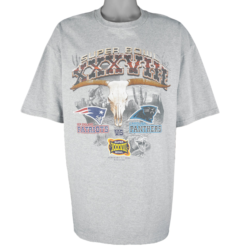 NFL - Super Bowl Champions Patriots VS Panthers T-Shirt 2004 XX-Large Vintage Retro Football