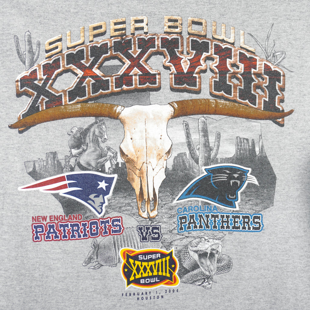 NFL - Super Bowl Champions Patriots VS Panthers T-Shirt 2004 XX-Large Vintage Retro Football