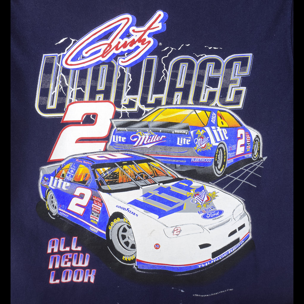 NASCAR (Gildan) - Rusty Wallace Miller All New Look T-Shirt 2000s Medium