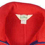 LL Bean - Red Fleece Sweatshirt 1990s Medium Vintage Retro