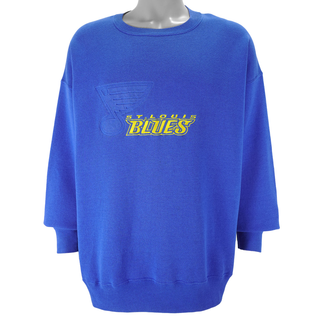 NHL (Nutmeg) - St. Louis Blues Crew Neck Sweatshirt 1990s X-Large Vintage Retro Hockey