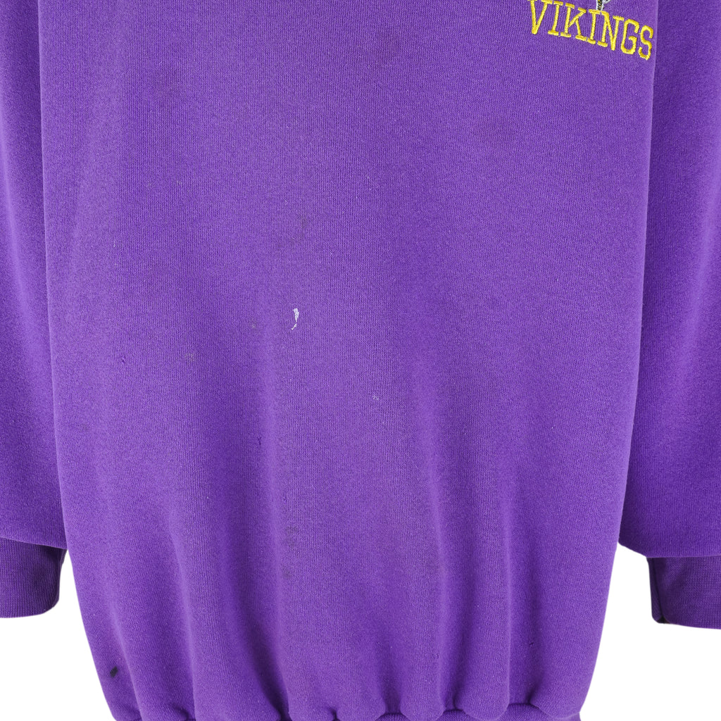 NFL (Logo 7) - Minnesota Vikings Embroidered Crew Neck Sweatshirt 1990s X-Large Vintage Retro Football