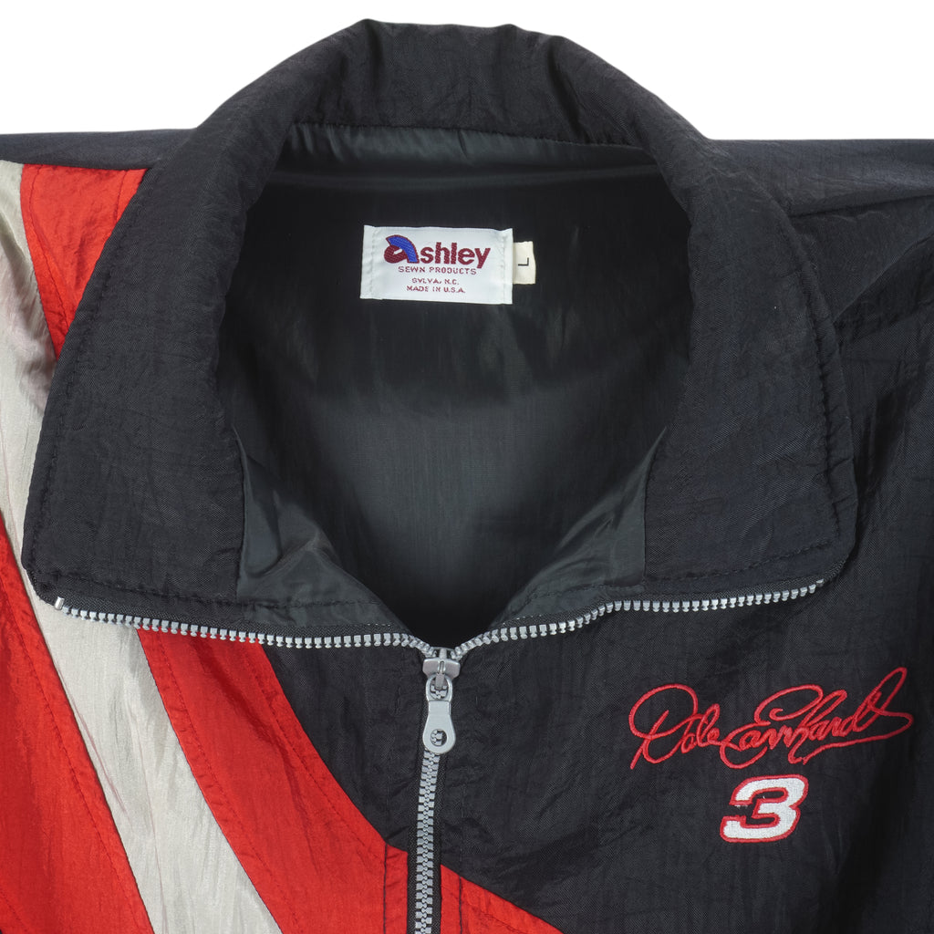 NASCAR (Ashley) - Dale Earnhardt Intimidator Embroidered Jacket 1990s Large Vintage Retro