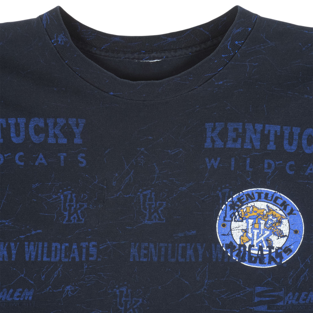 NCAA (Salem) - Kentucky Wildcats All Over Print T-Shirt 1990s Large Vintage Retro College