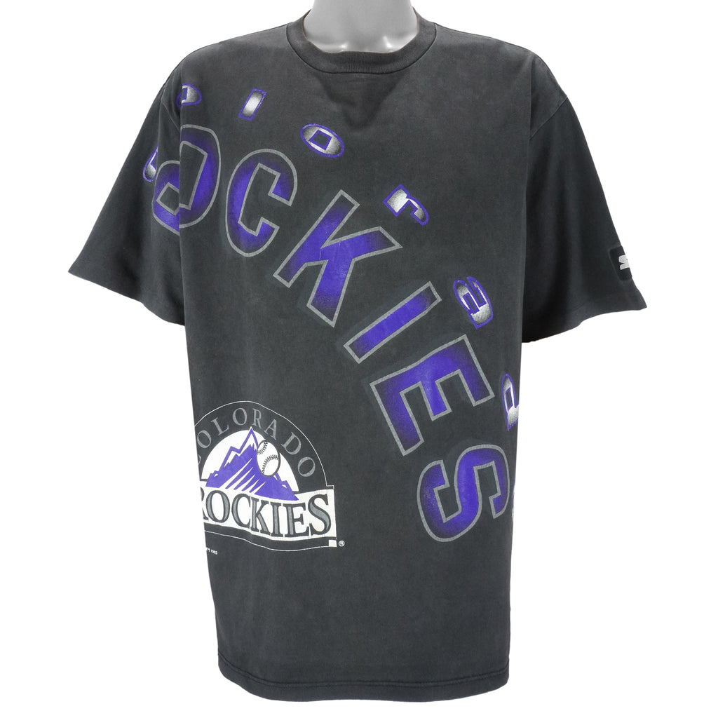 Starter - Colorado Rockies Single Stitch T-Shirt 1993 X-Large Vintage Retro Baseball