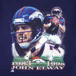 NFL (Pro Player) - Denver Broncos John Elway Statistics T-Shirt 1999 X-Large Vintage Retro Football