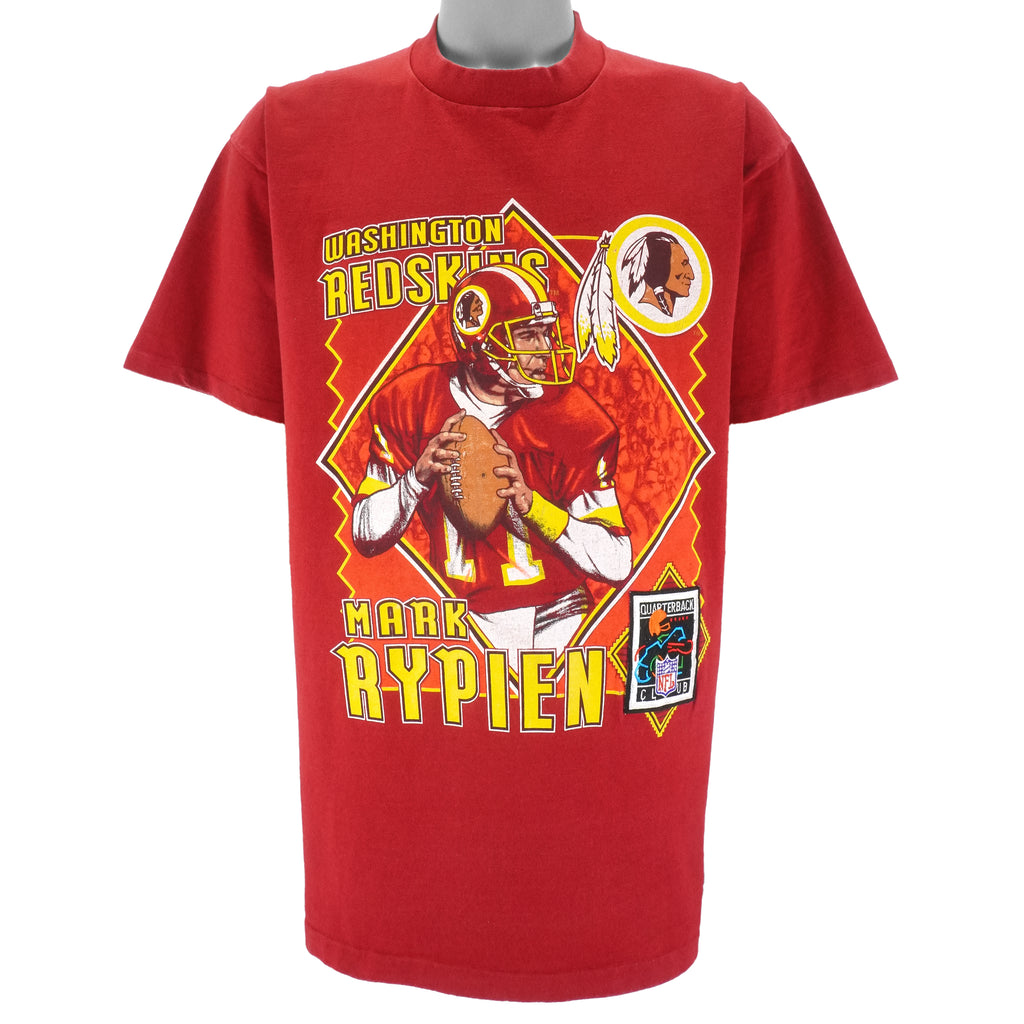 NFL (Nutmeg) - Washington Redskins Mark Rypien T-Shirt 1990s X-Large Vintage Retro Football