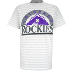 MLB (Saturday's Hero) - Colorado Rockies Single Stitch T-Shirt 1991 Large Vintage Retro Baseball