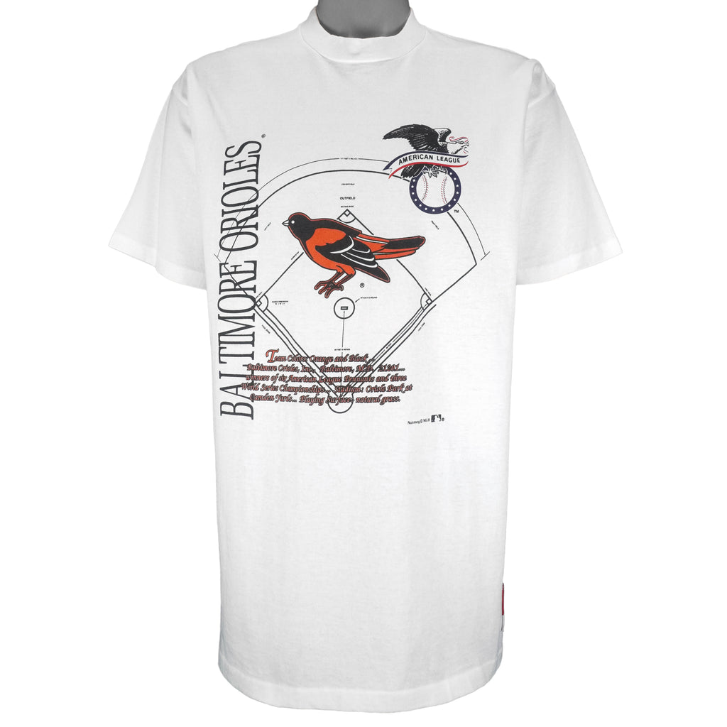 MLB (Nutmeg) - Baltimore Orioles Single Stitch T-Shirt 1990s X-Large Vintage Retro Baseball