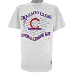 MLB (Nutmeg) - Chicago Cubs Embroidered T-Shirt 1991 Large Vintage Retro Baseball