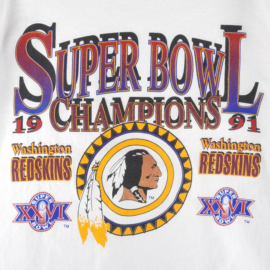 NFL (Logo 7) - Washington Redskins Super Bowl Champs 26th T-Shirt 1991 XX-Large Vintage Retro Football