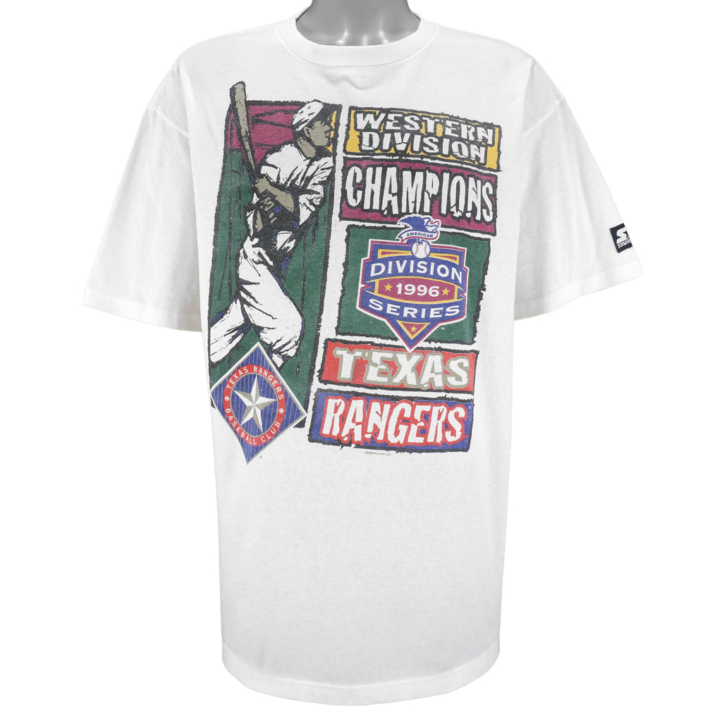 Starter - Texas Rangers Western Division Champions T-Shirt 1996 X-Large Vintage Retro Baseball