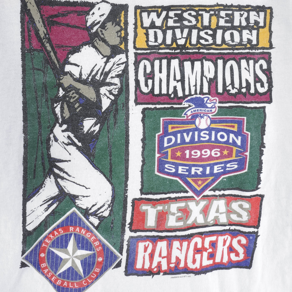 Starter - Texas Rangers Western Division Champions T-Shirt 1996 X-Large Vintage Retro Baseball