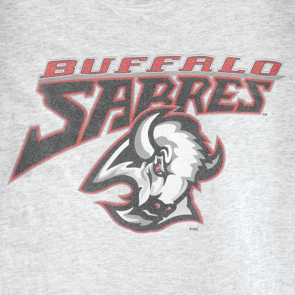 NHL (Official Fan) - Buffalo Sabres Single Stitch T-Shirt 1990s X-Large Vintage Retro Hockey