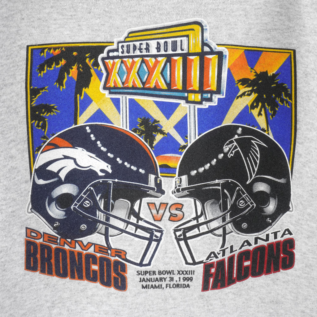 NFL (Logo 7) - Broncos VS Falcons Super Bowl 33th Sweatshirt 1999 XX-Large Vintage Retro Football