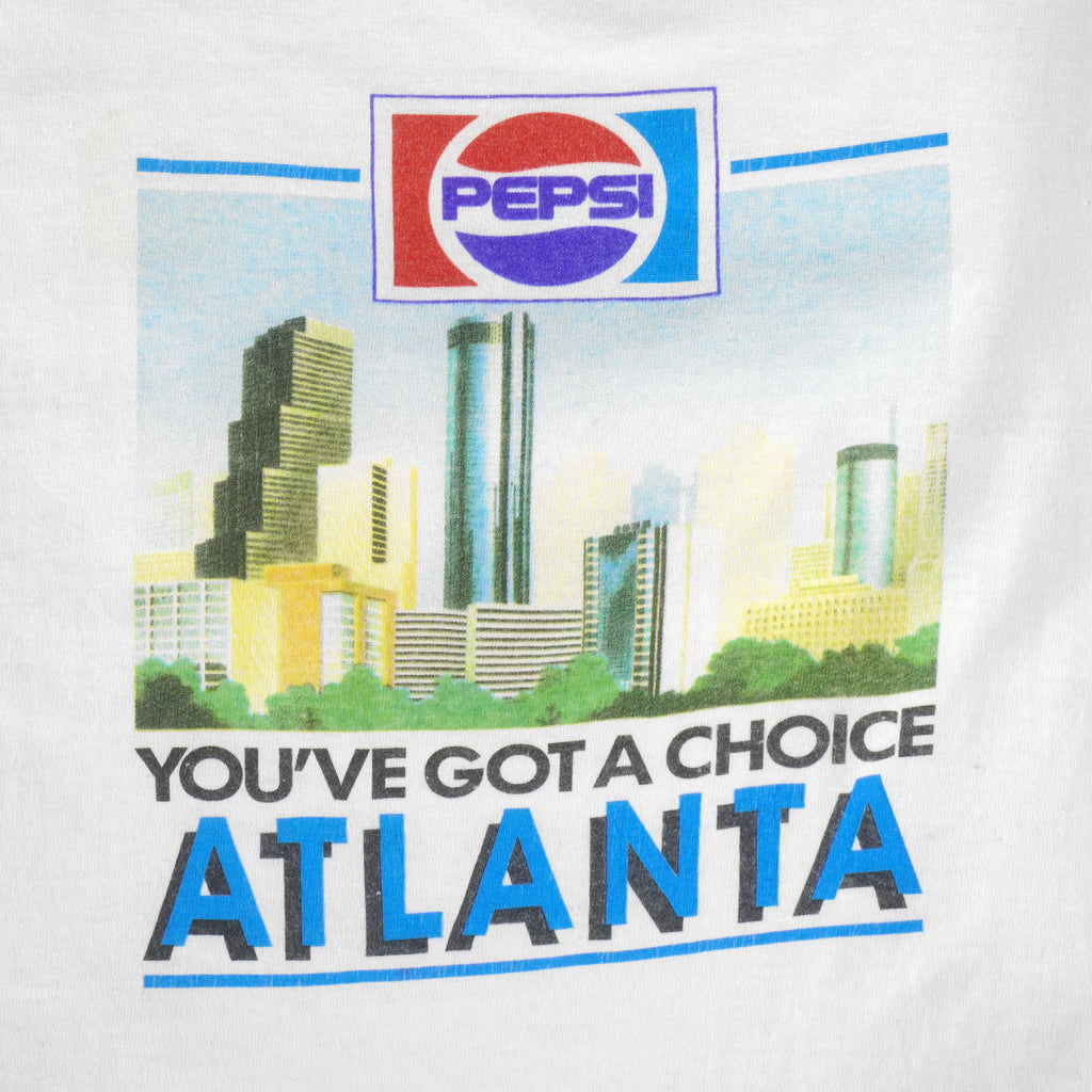 Vintage (Royal) - Pepsi You've Got A Choice Atlanta Single Stitch T-Shirt 1990s Large Vintage Retro 