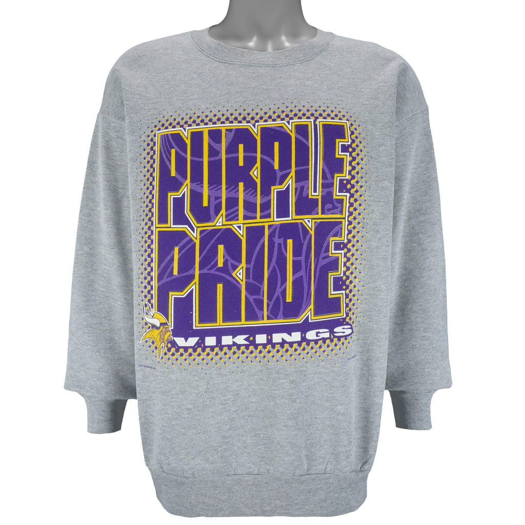 NFL (CSA) - Minnesota Vikings Purple Pride Sweatshirt 1998 Large Vintage Retro Football