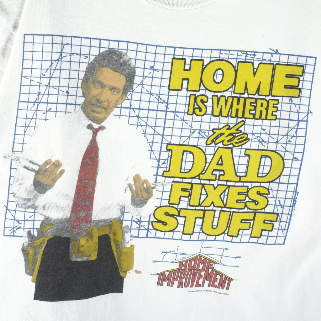 Vintage - Home Improvement Is Where The Dad Fixed Stuff T-Shirt 1990s Large