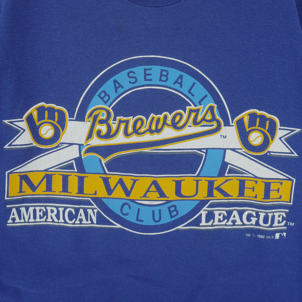 MLB (Stedman) - Milwaukee Brewers T-Shirt 1992 Large Vintage Retro Baseball