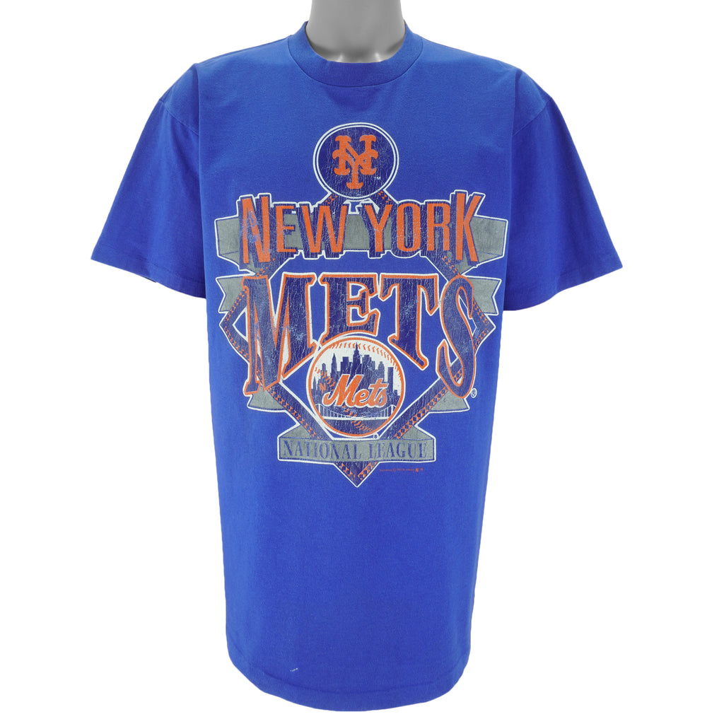 MLB (Nutmeg) - New York Mets T-Shirt 1990 X-Large Vintage Retro Baseball