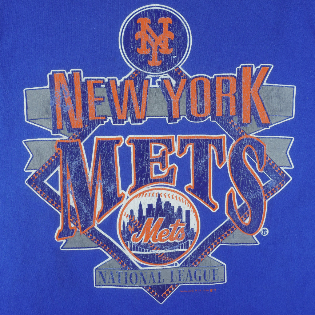 MLB (Nutmeg) - New York Mets T-Shirt 1990 X-Large Vintage Retro Baseball