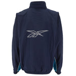 Reebok - Blue Embroidered Logo Windbreaker 1990s X-Large