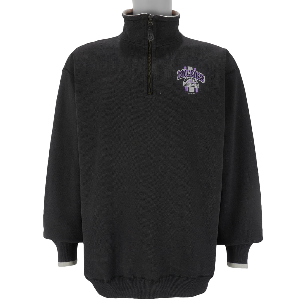 MLB (Pro Player) - Colorado Rockies 1/4 Zip Sweatshirt 1990s X-Large Vintage Retro Baseball