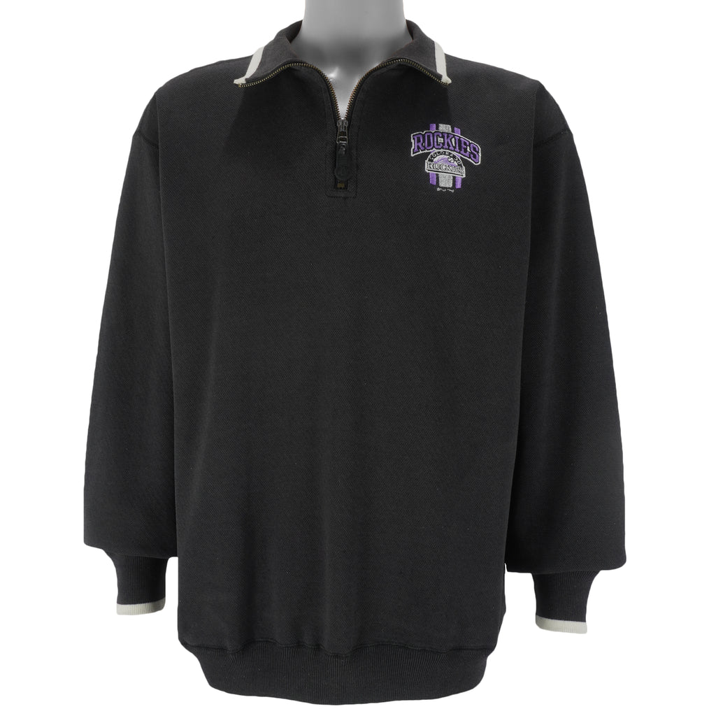 MLB (Pro Player) - Colorado Rockies 1/4 Zip Sweatshirt 1990s X-Large Vintage Retro Baseball