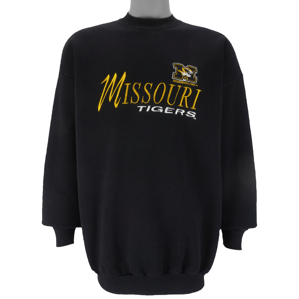 NCAA (Logo Athletic) - Missouri Tigers Embroidered Crew Neck Sweatshirt 1990s X-Large Vintage Retro Football College