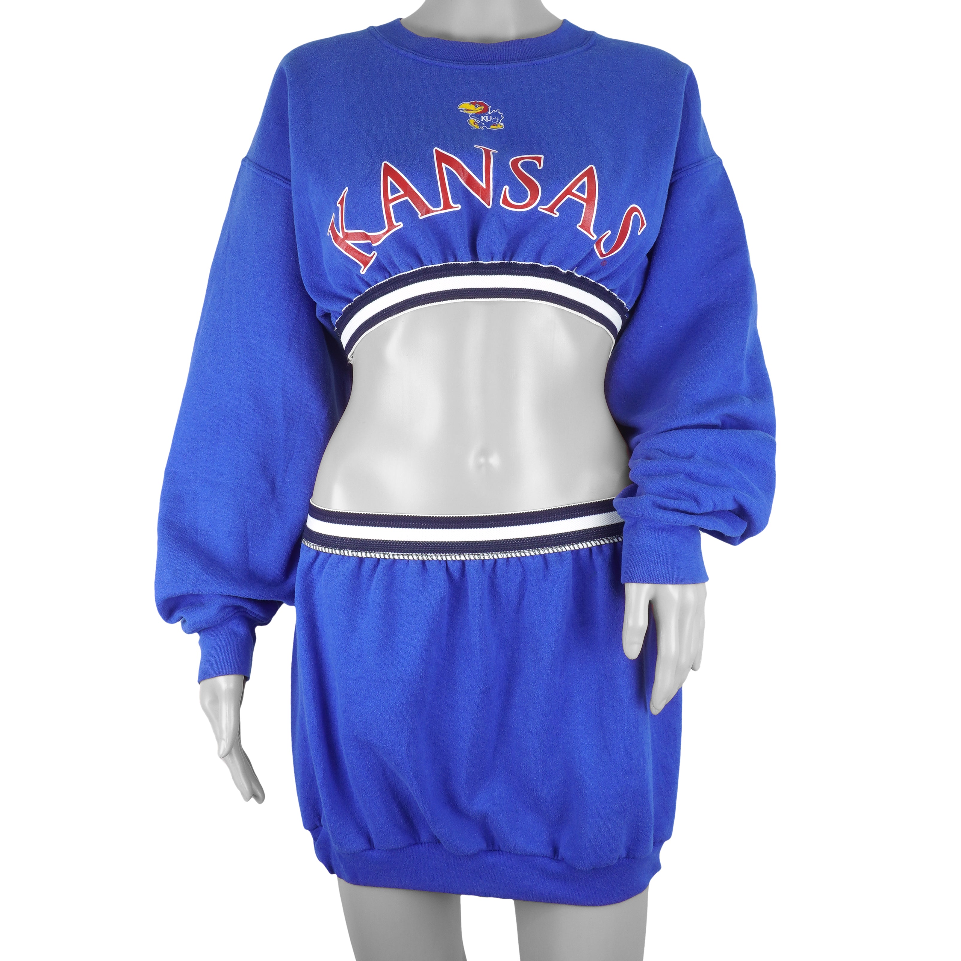 Men's White/Royal Kansas City Royals Show The Leather Raglan V