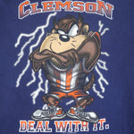 NCAA (Warner Bros) - Clemson Tigers X Taz Deal With It T-Shirt 1996 X-Large Vintage Retro College