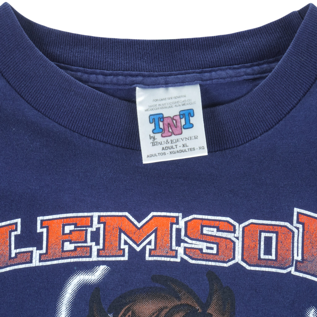 NCAA (Warner Bros) - Clemson Tigers X Taz Deal With It T-Shirt 1996 X-Large Vintage Retro College