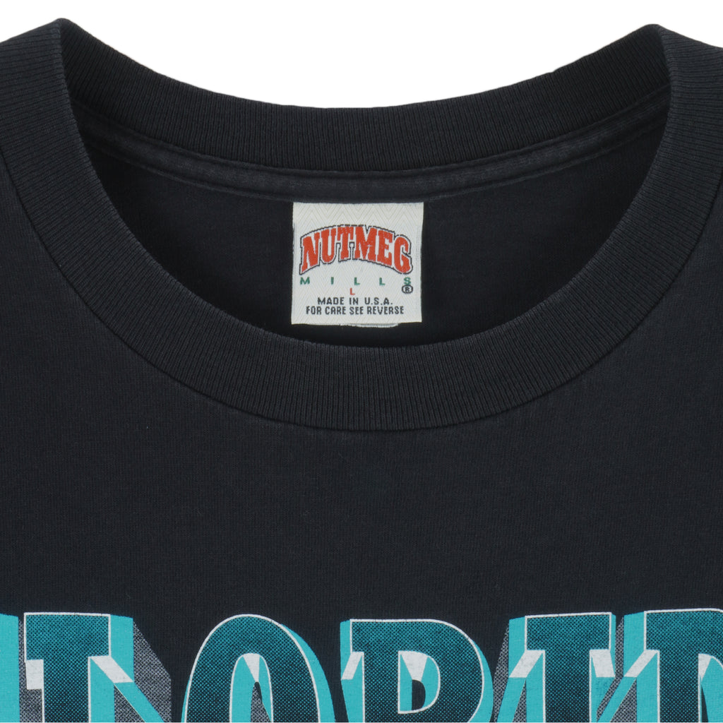 MLB (Nutmeg) - Florida Marlins T-Shirt 1990s Large Vintage Retro Baseball