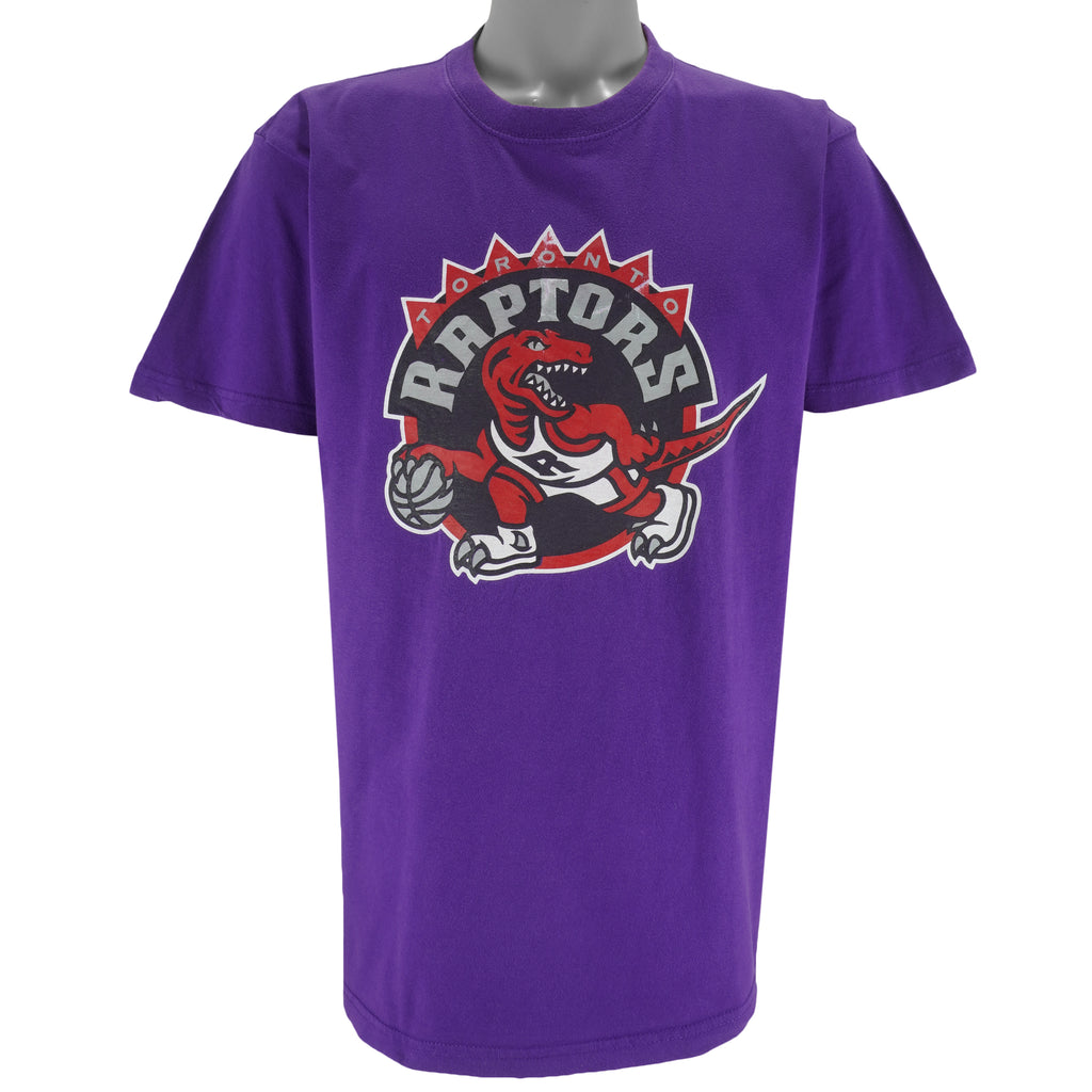 NBA (Cotton Best) - Toronto Raptors Big Logo T-Shirt 1990s Large Vintage Retro Basketball