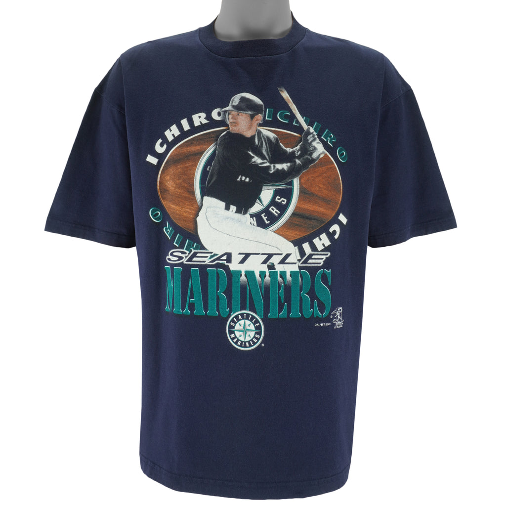 MLB - Seattle Mariners Ichiro SuZuki T-Shirt 2001 X-Large Vintage Retro Baseball