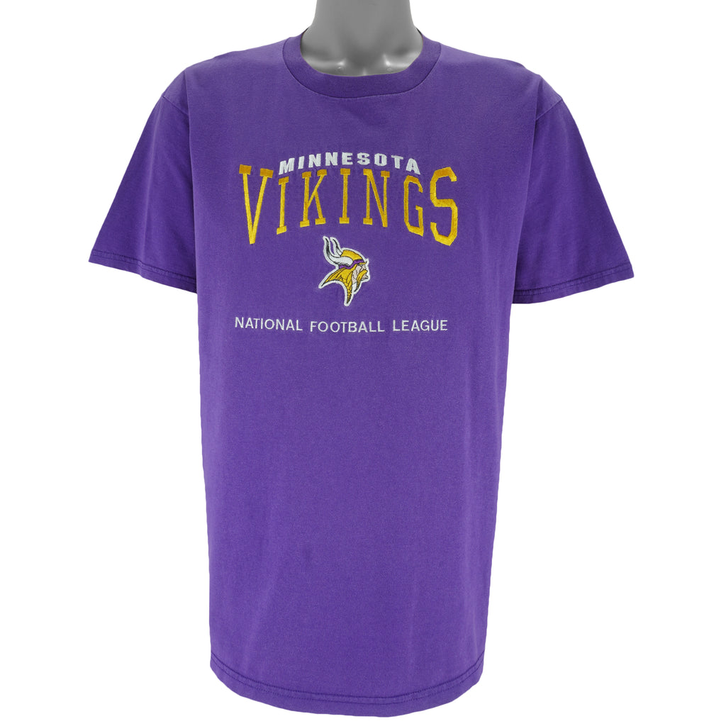 NFL (Lee) - Minnesota Vikings Embroidered T-Shirt 1990s Large Vintage Retro Football