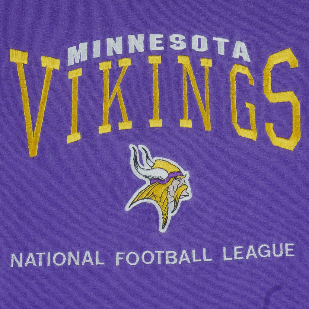 NFL (Lee) - Minnesota Vikings Embroidered T-Shirt 1990s Large Vintage Retro Football