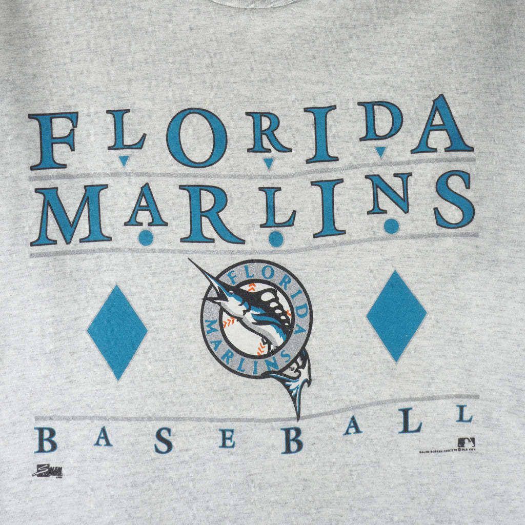 MLB (Salem) - Florida Marlins Single Stitch T-Shirt 1991 X-Large Vintage Retro Baseball