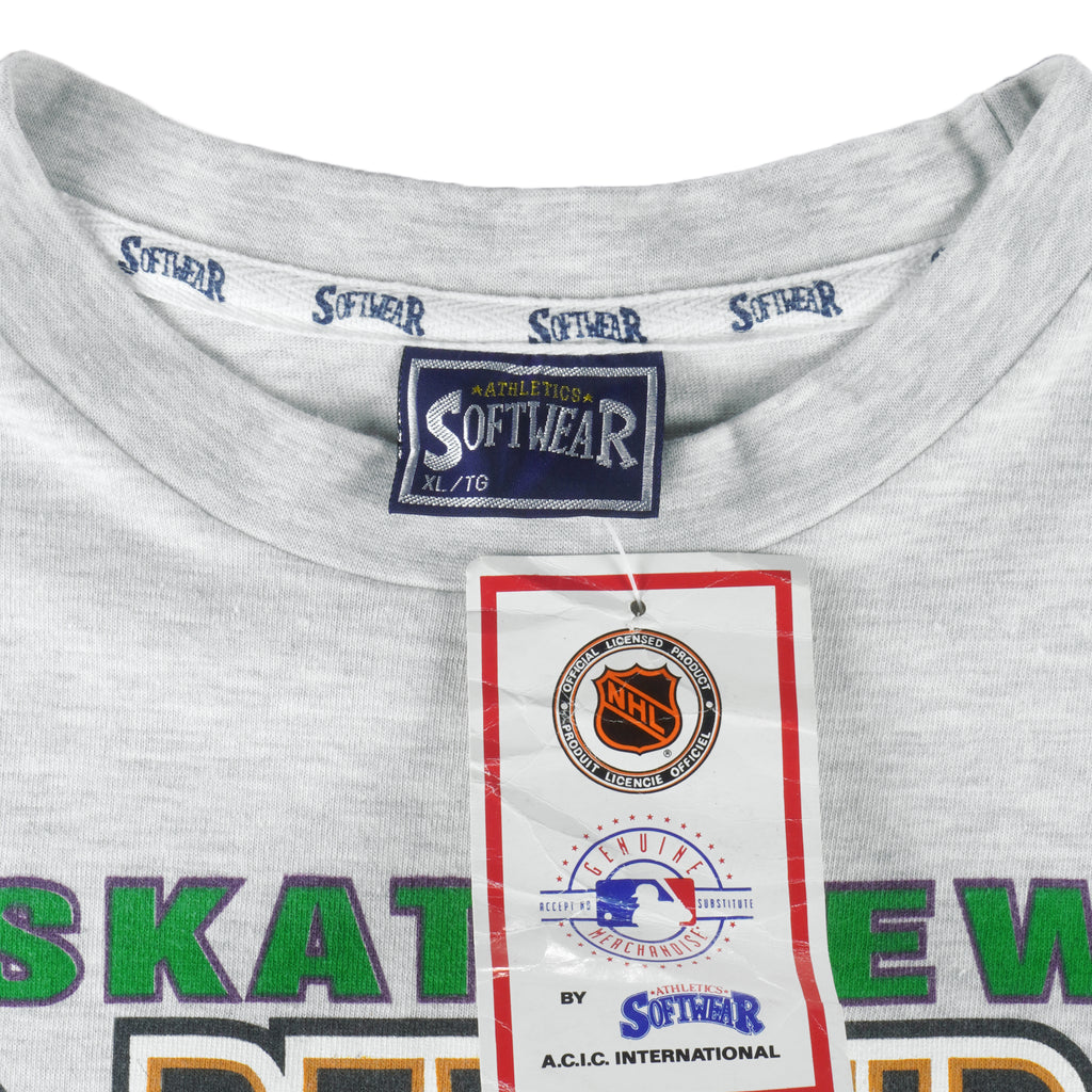 CFL (Soft Wear) - Saskatchewan Roughriders Grey Cup Single Stitch T-Shirt 1995 X-Large Vintage Retro Football