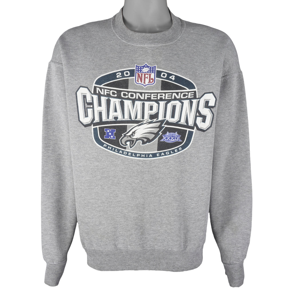 NFL (Jerzees) - Philadelphia Eagles Crew Neck Sweatshirt 2004 Large Vintage Retro Football