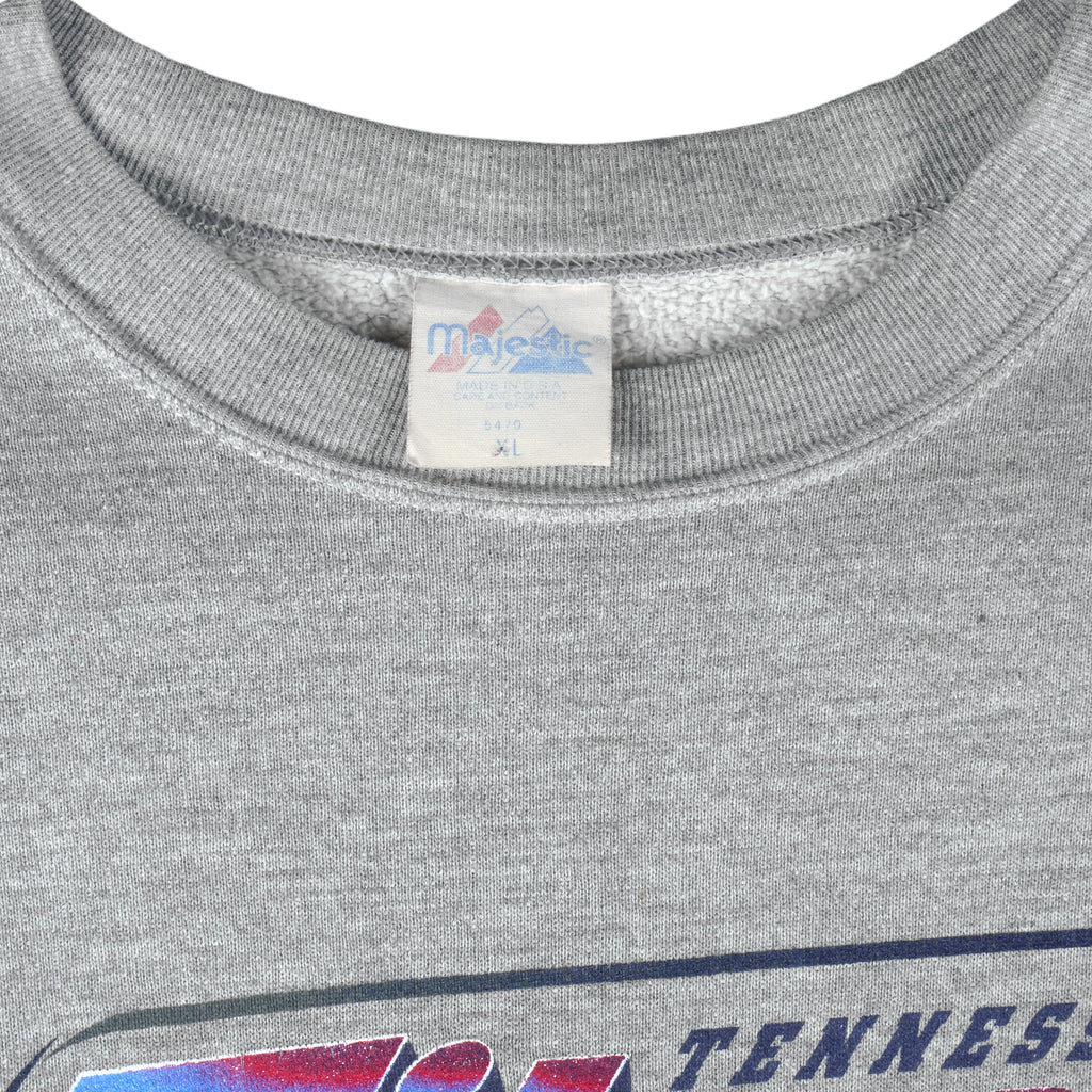 NFL (Majestic) - Tennessee Titans Crew Neck Sweatshirt 1990s X-Large Vintage Retro Football