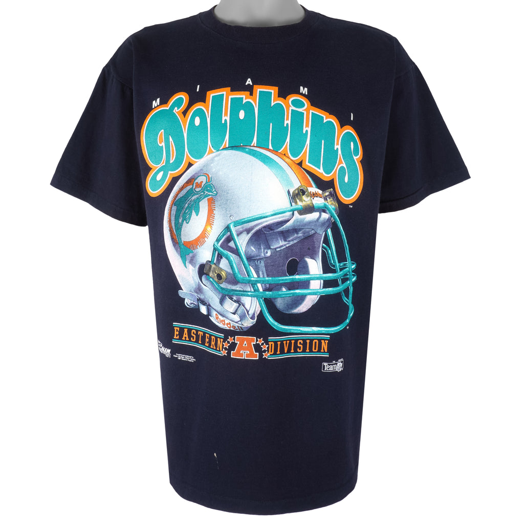 NFL (Salem) - Miami Dolphins Helmet T-Shirt 1991 X-Large Vintage Retro Football