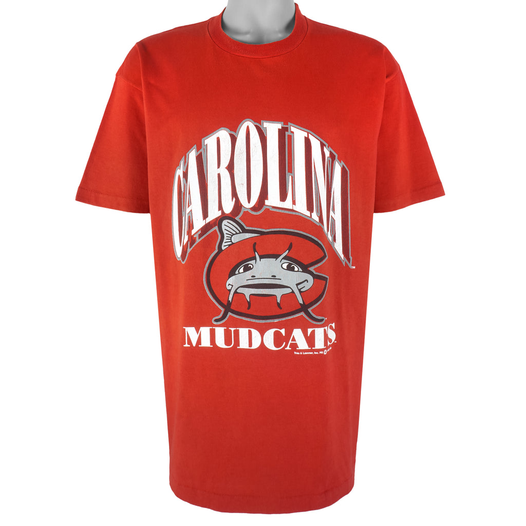 MLB (Savvy) - Carolina Mudcats Single Stitch T-Shirt 1993 X-Large Vintage Retro Baseball