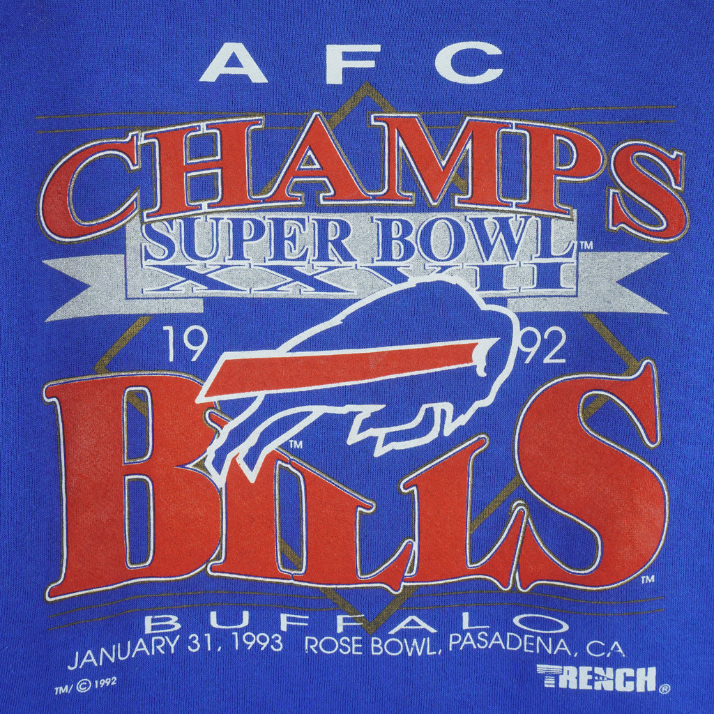 NFL (Trench) - Buffalo Bills AFC Champs Crew Neck Sweatshirt 1992 Large vintage retro football