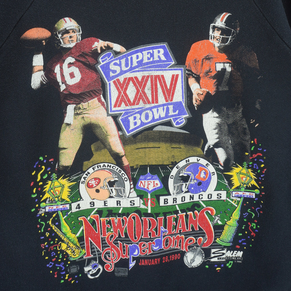 NFL - 49ers VS Broncos Super Bowl Superdome Sweatshirt 1990 X-Large