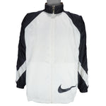 Nike - Black & White Zip-Up Windbreaker 2000s Large Youth