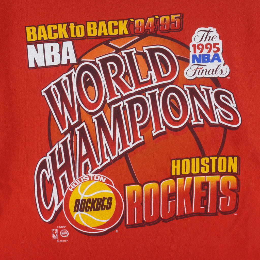 NBA (Salem) - Houston Rockets World Champions T-Shirt 1995 X-Large Vintage Retro Basketball