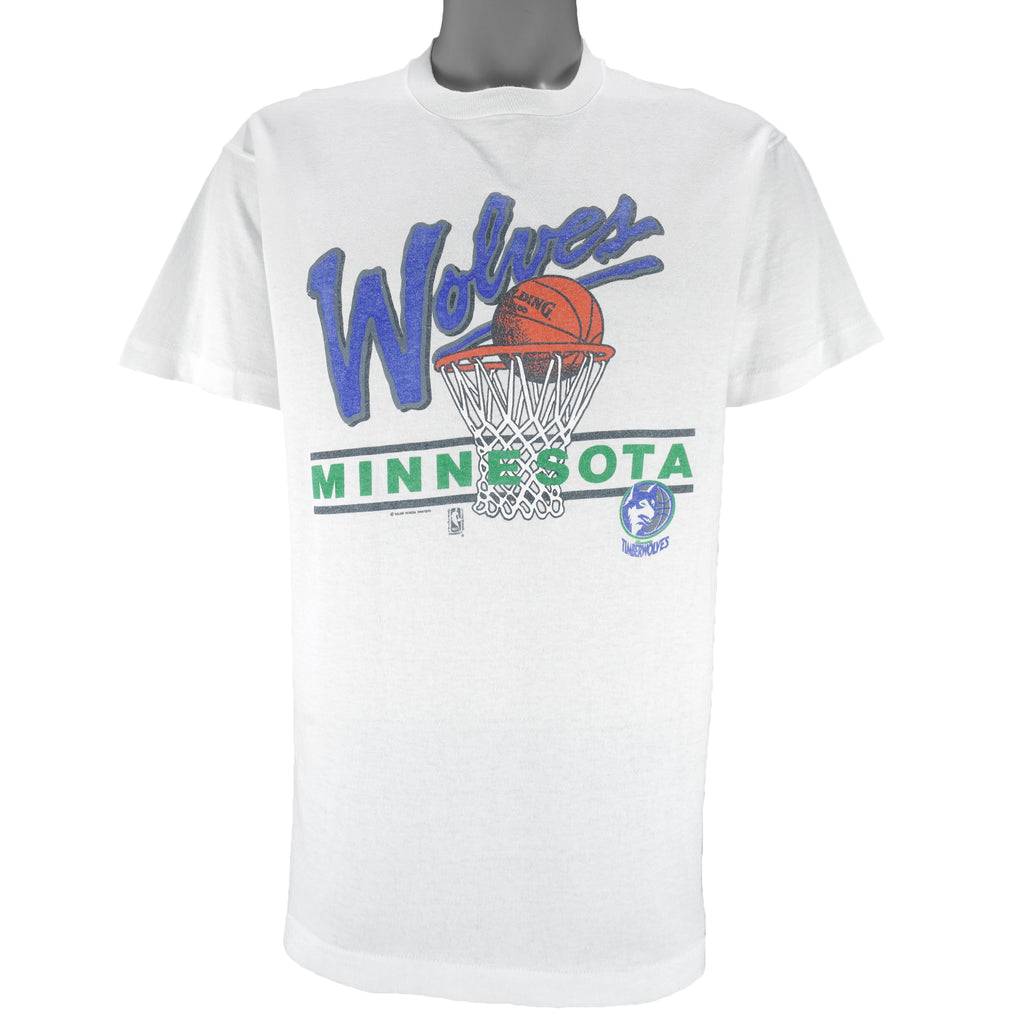 NBA (Salem) - Minnesota Wolves Basketball T-Shirt 1990s Large Vintage Retro Basketball