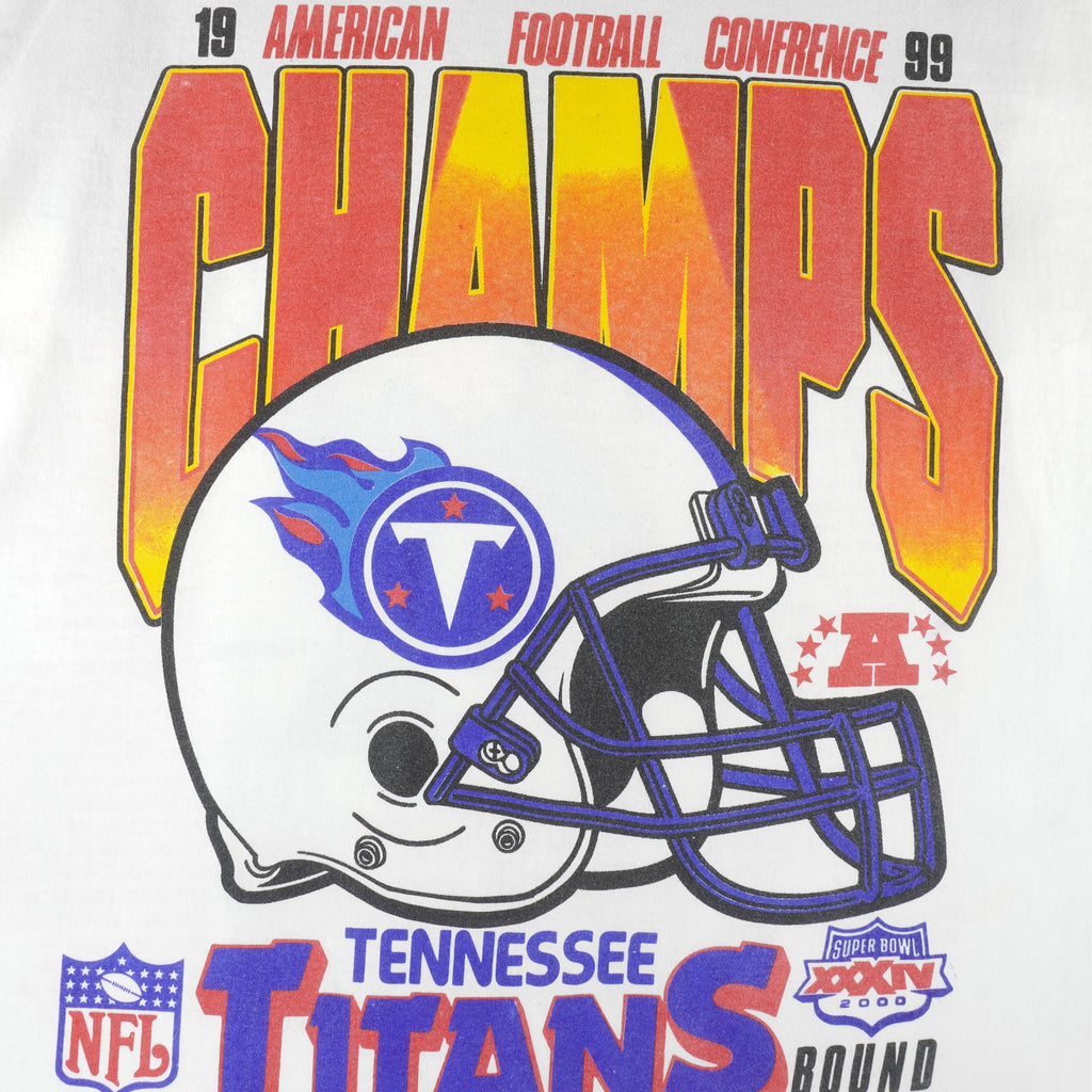 NFL - Tennessee Titans AFC Champions T-Shirt 1999 X-Large Vintage Retro Football